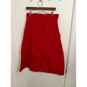 Alpha and Omega Women's A-Line Midi Skirt, Red, Small